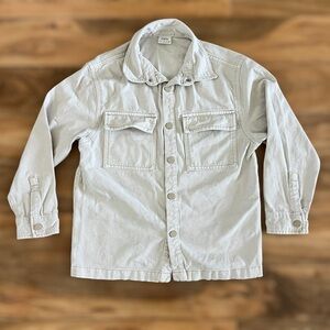 ZARA Girls Ivory White Cream Denim Jean Jacket with Pockets Size 10